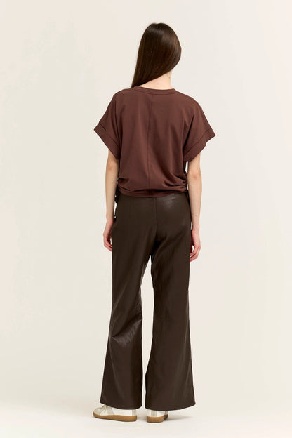 Side Scrunch Tee Aubergine