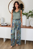 Silky Tank with Contrast Back Army Green