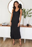 Silky V-Neck Sleeveless Maxi Dress