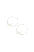 Silver Circle Bird Hoop Earrings