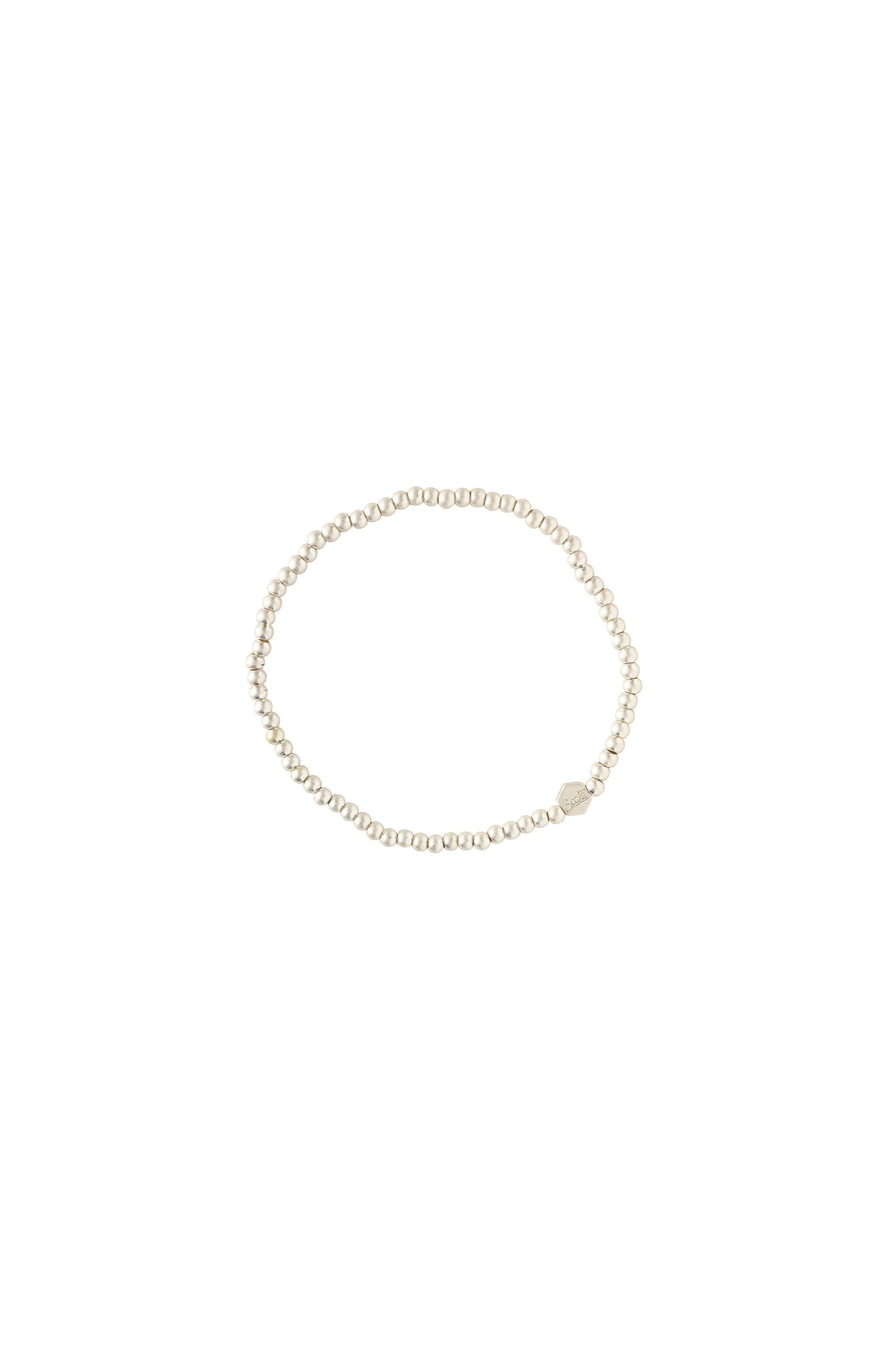 Mini Metal Stacking Bracelet Ball Beads Silver