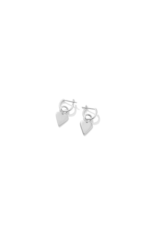 Silver Petite Heart Hoop Earrings