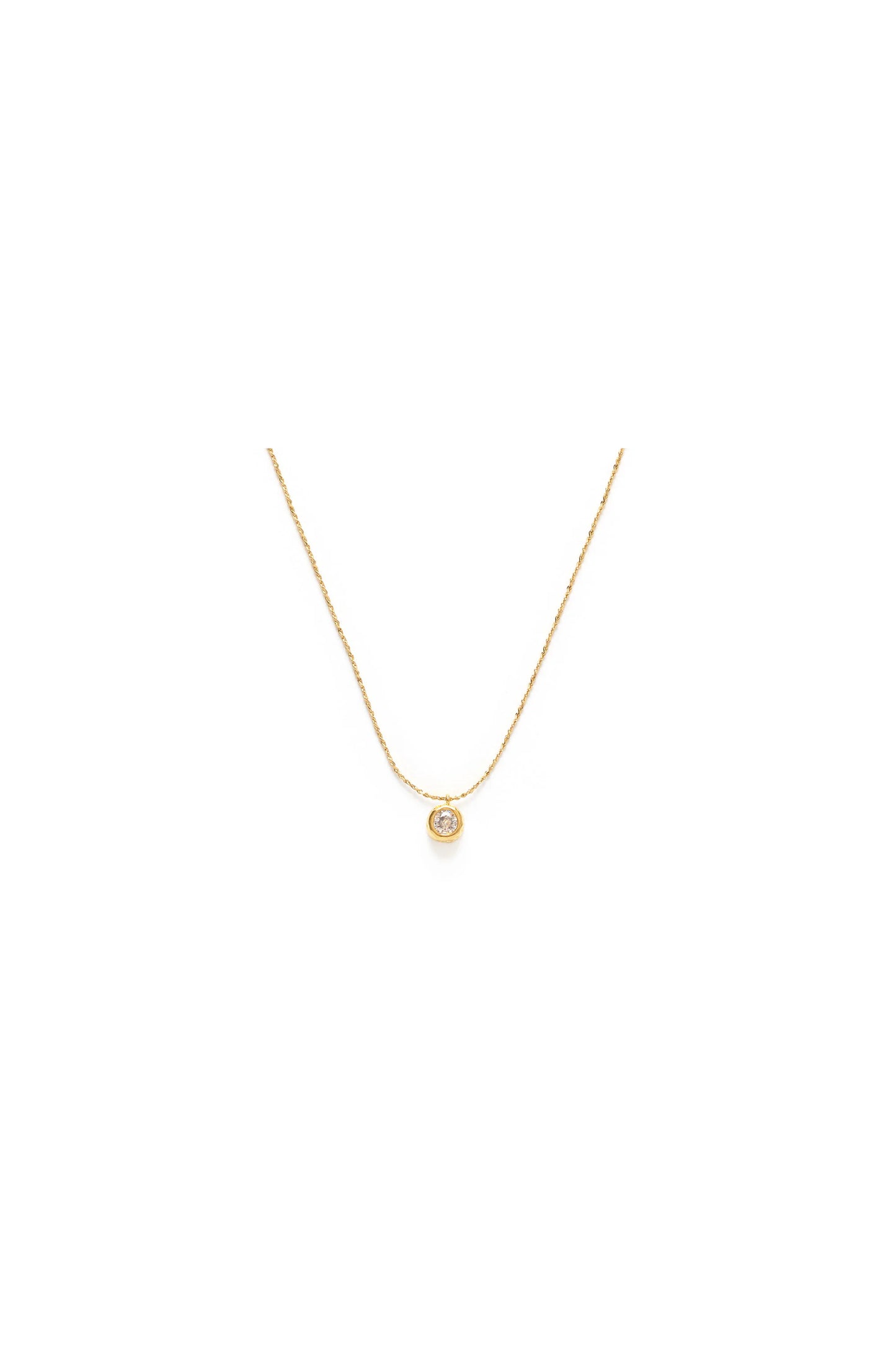 Single 5mm Crystal Pendant Necklace