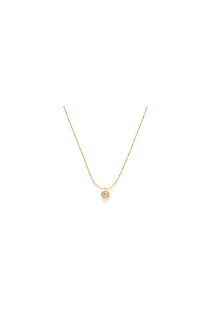 Single 5mm Crystal Pendant Necklace