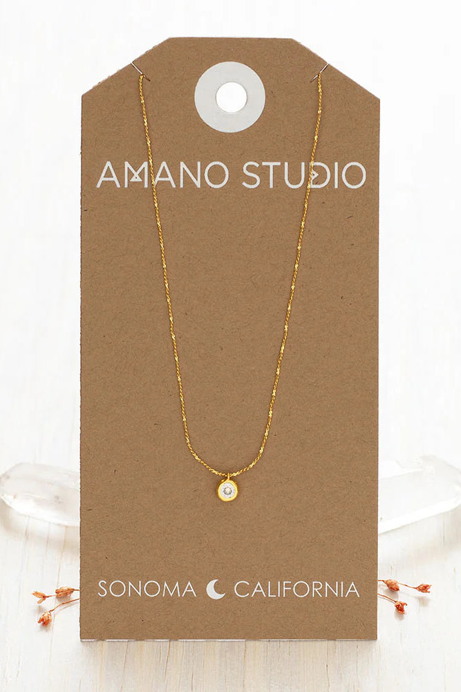 Single 5mm Crystal Pendant Necklace
