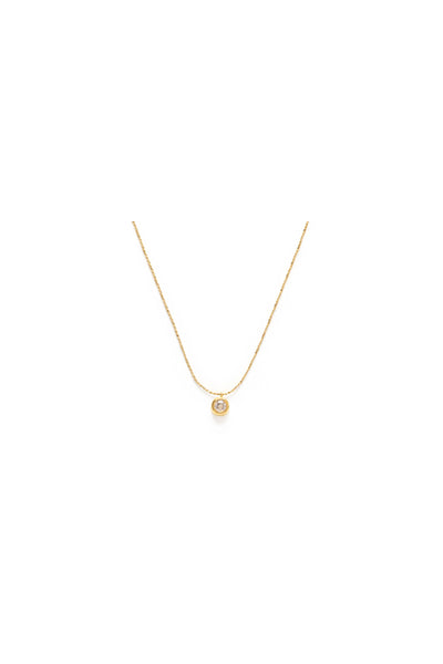 Single 5mm Crystal Pendant Necklace