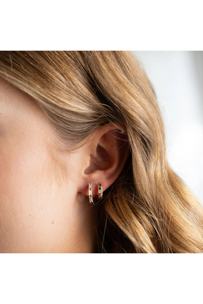 Single Crystal Huggie Hoops