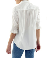 Sirena Smocked Sleeve Shirt White