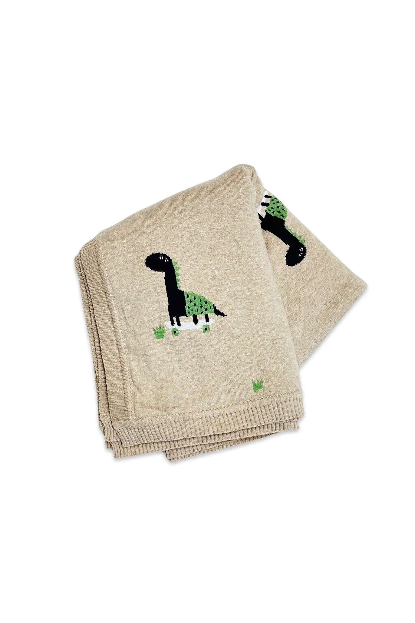 Skater Dino Knit Baby Blanket