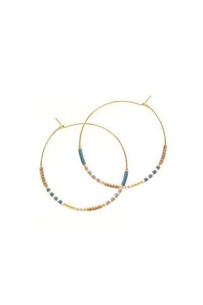 Sky Seed Bead Hoops