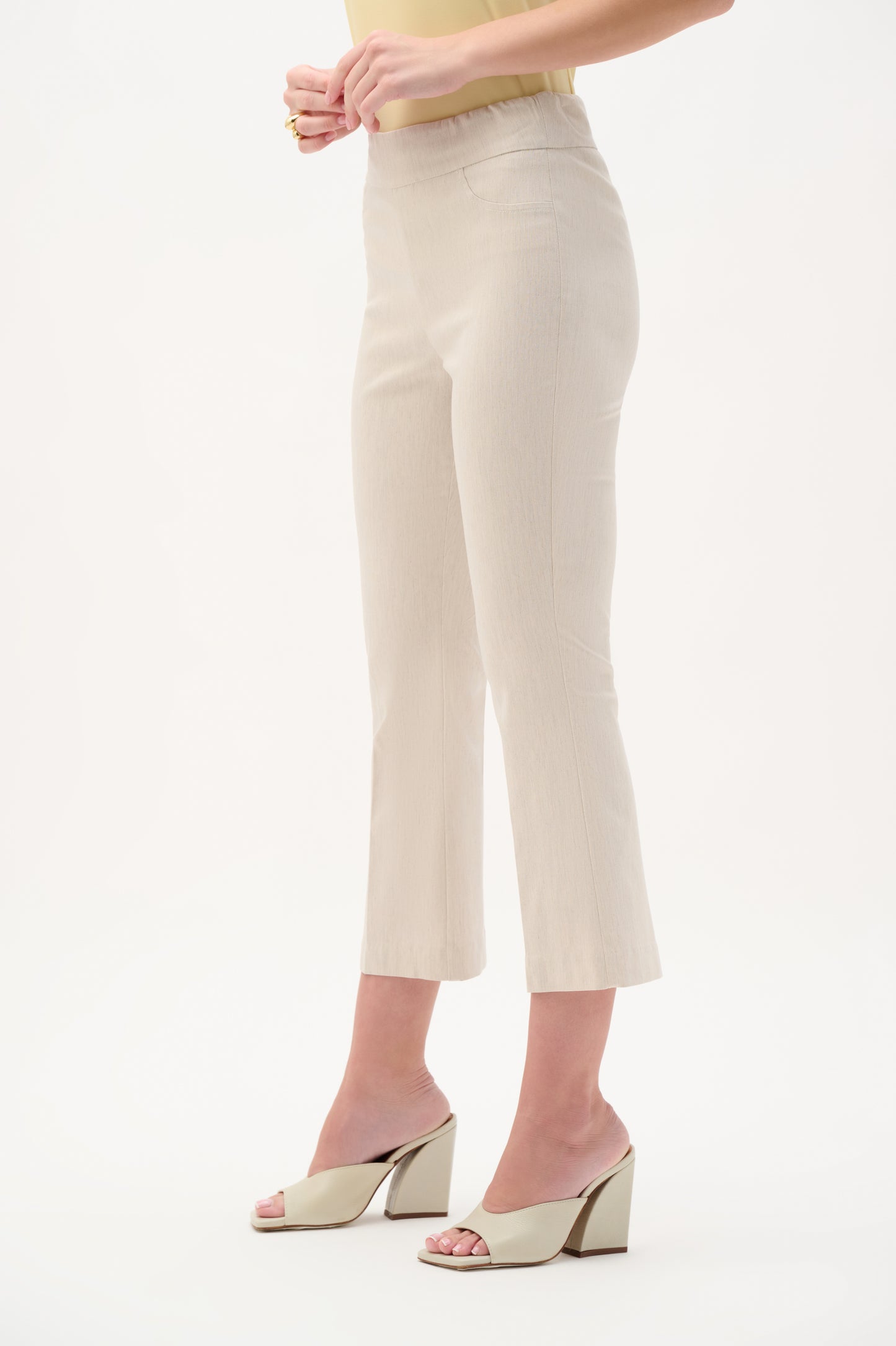 Slim Cropped Pull On Trousers