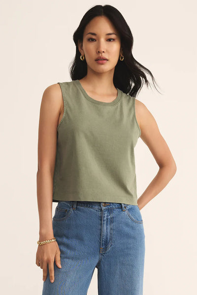 Sloane Jersey Muscle Tank Avocado