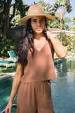 Sloane V-Neck Cotton Jersey Top