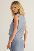 Sloane V-Neck Denim Top