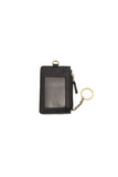 Small Card Wallet with Keyring Black