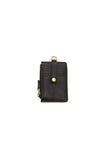 Small Card Wallet with Keyring Black