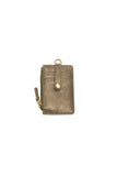 Small Card Wallet with Keyring Metallic Dark Chrome