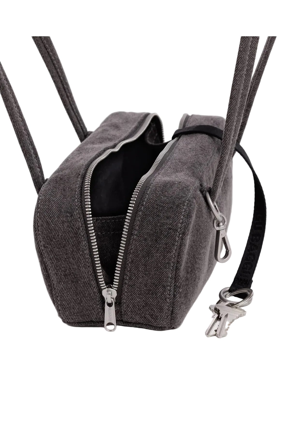 Small Denim Bowler Bag Washed Black Denim