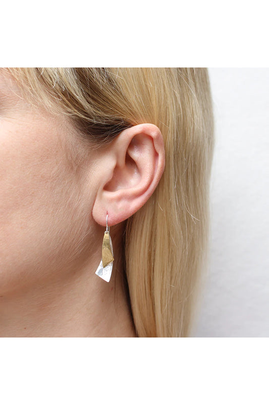 Small Layered Swoops Wire Earring