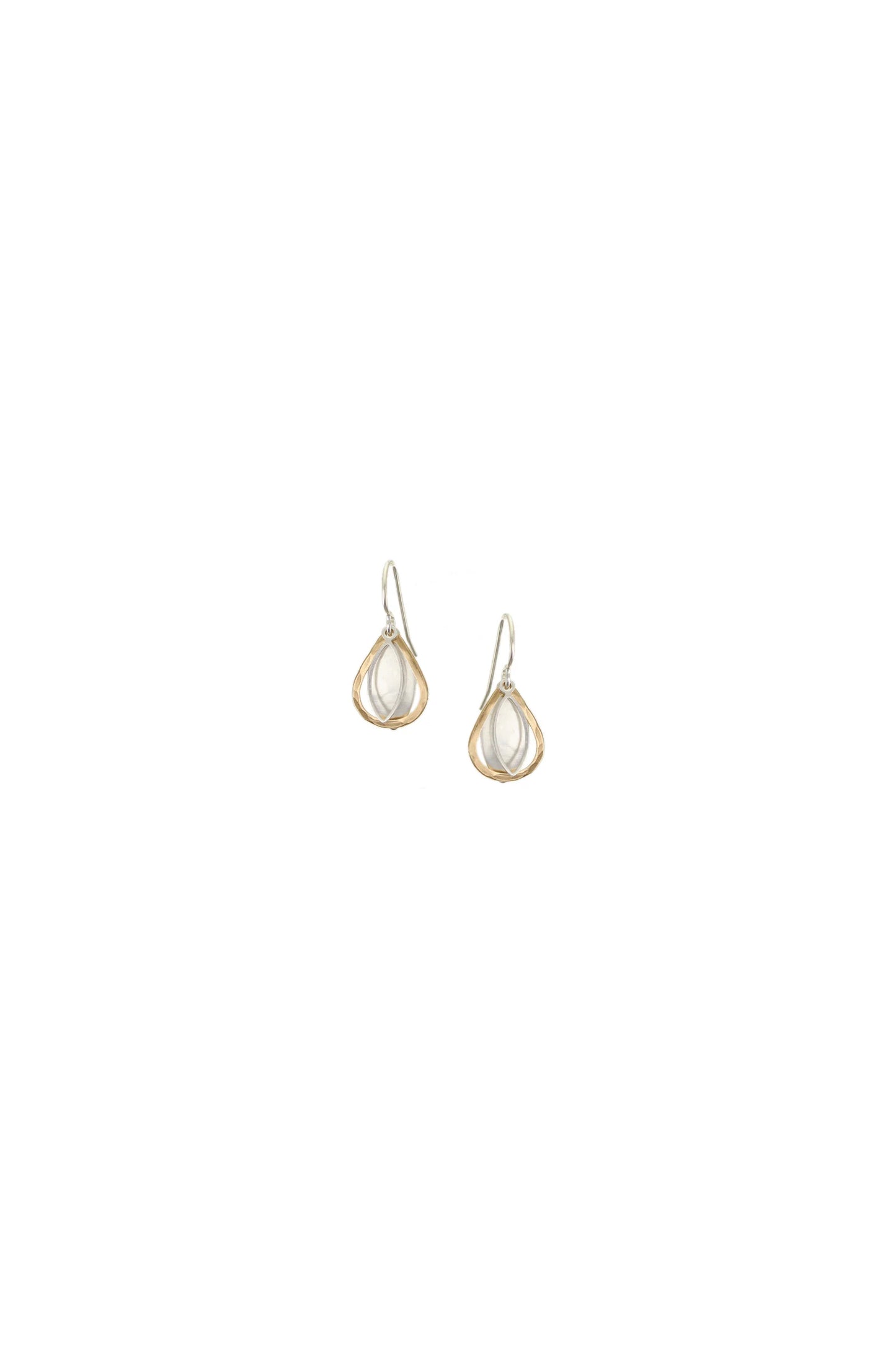 Small Layered Teardrop and Leaves Earring