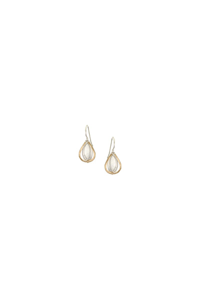 Small Layered Teardrop and Leaves Earring