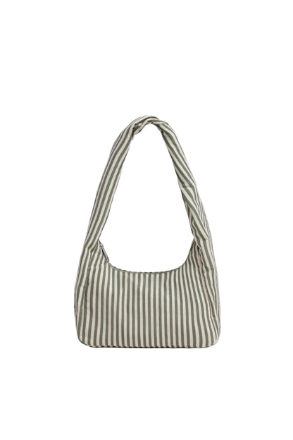 Small Nylon Meringue Bag Sage Stripe