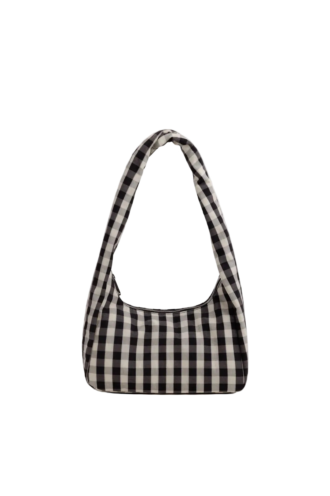 Small Nylon Meringue Bag Black and Cream Gingham