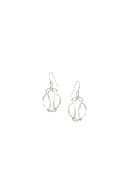 Small Oval Lattice Hoops Silver