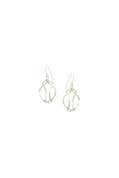 Small Oval Lattice Hoops Silver