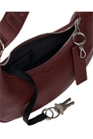 Small Recycled Leather Crescent Bag Mahogany
