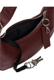 Small Recycled Leather Crescent Bag Mahogany