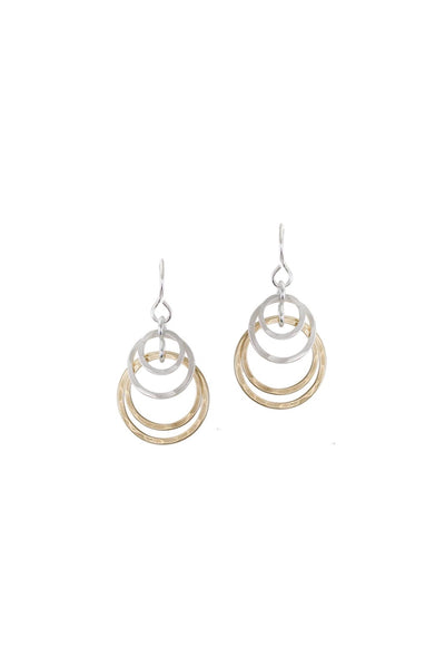 Small Tiered Hammered Rings Earring
