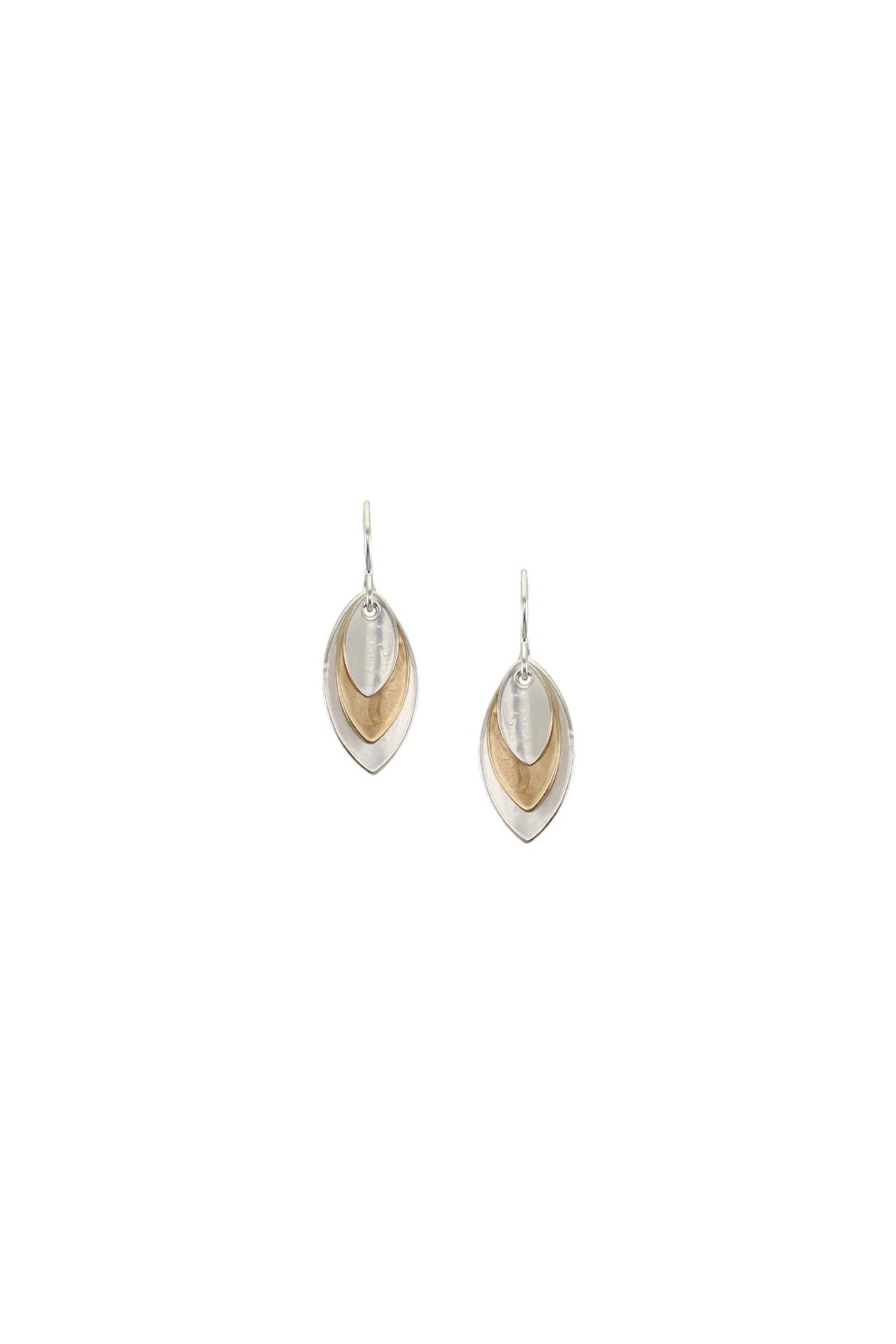 Small Triple Layered Leaves Earrings