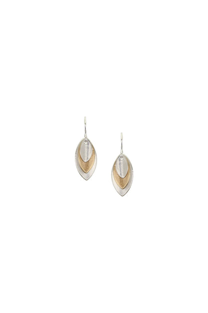 Small Triple Layered Leaves Earrings