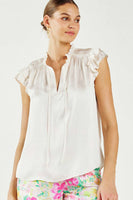 Smocked Back Ruffle Blouse