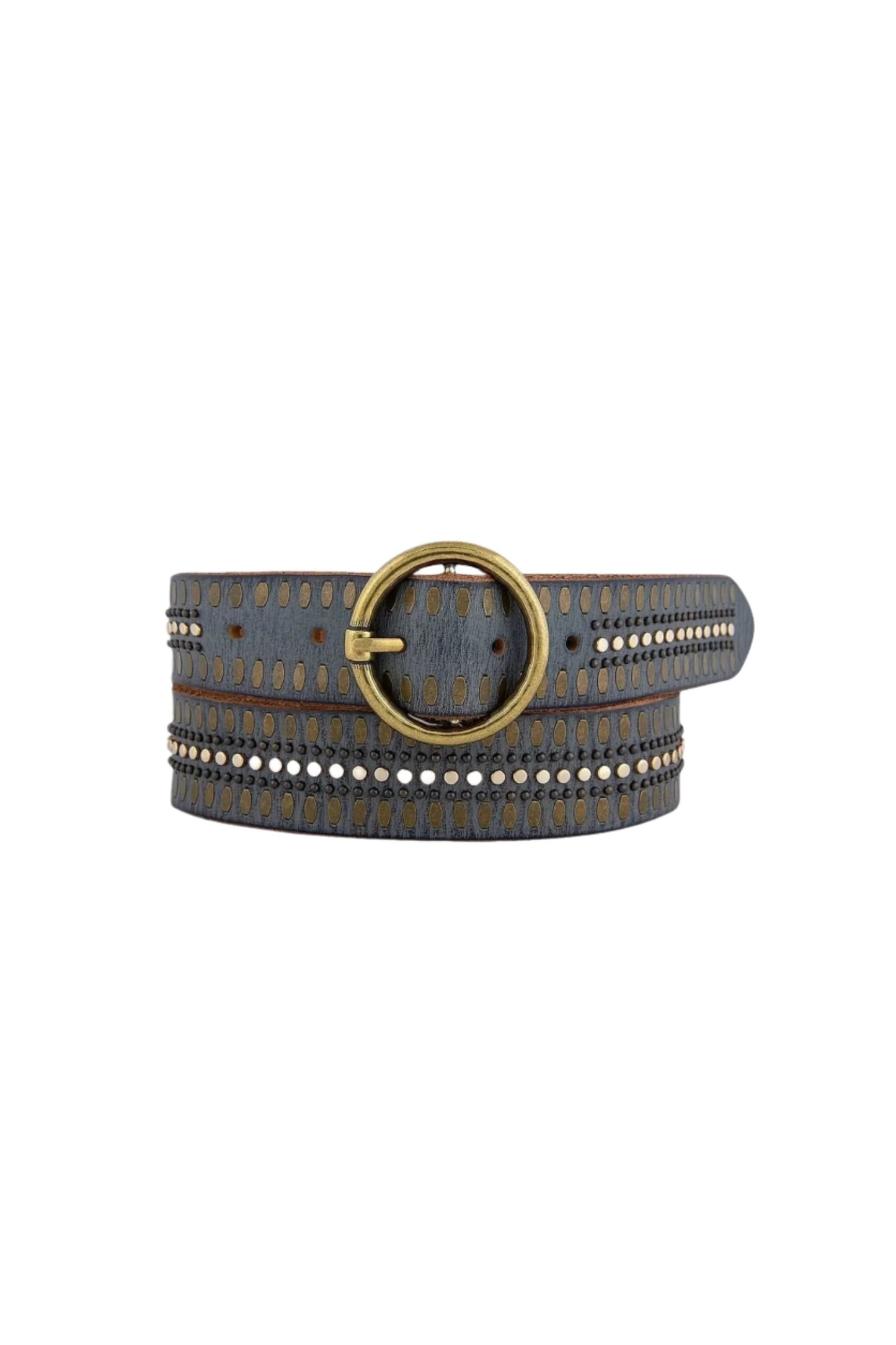 Soraya Studded Leather Belt Grey