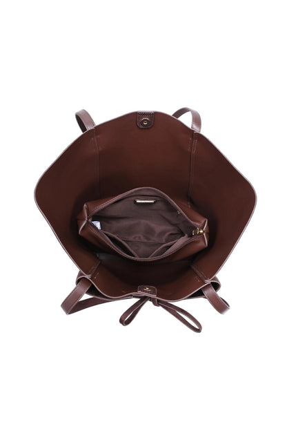 Soren Bow Front Tote Chocolate