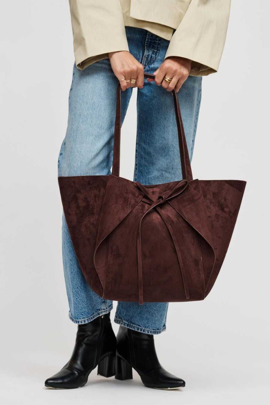 Soren Bow Front Tote Chocolate