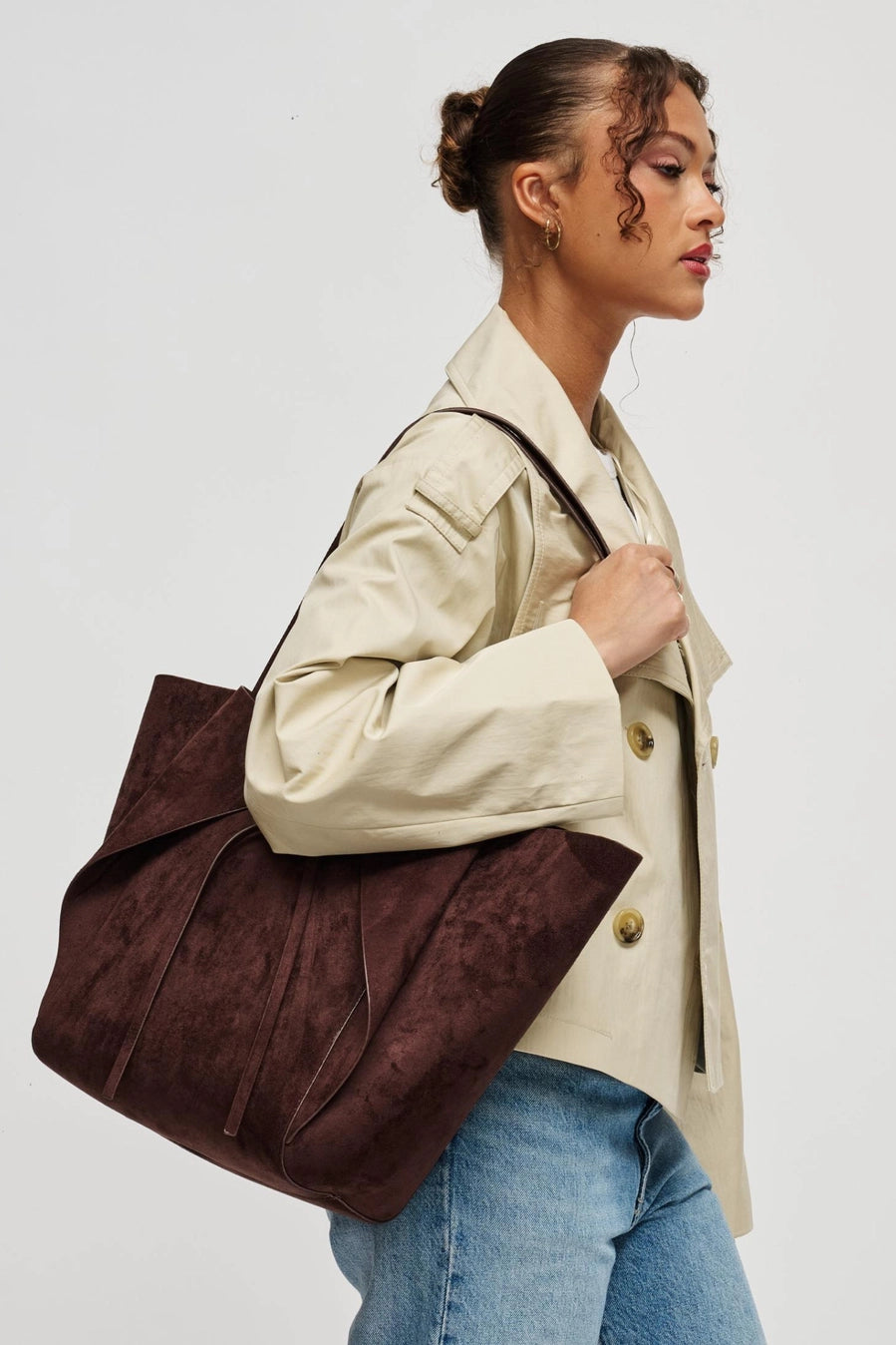 Soren Bow Front Tote Chocolate