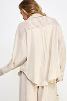 Spliced Stripe Relaxed Button Down