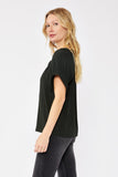 Split Neck Puff Sleeve Blouse