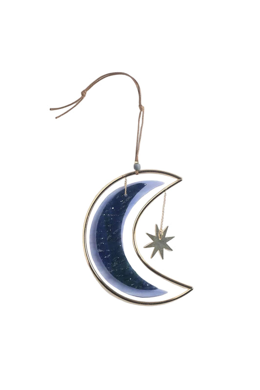 Stained Glass Light Catcher Moon Star