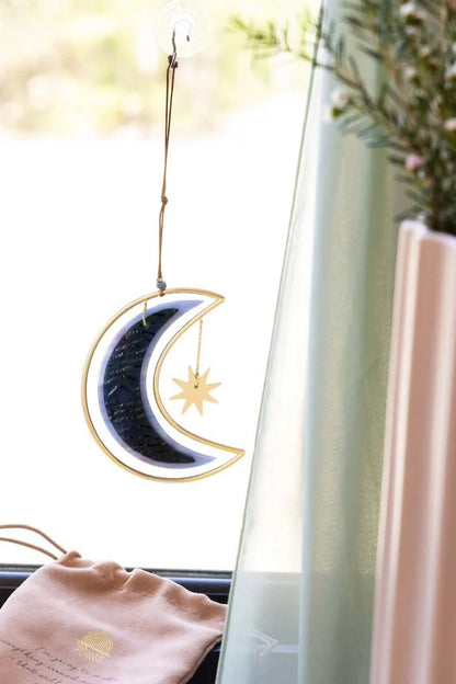 Stained Glass Light Catcher Moon Star