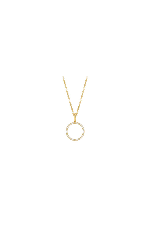 Standing O Pendant Necklace Gold