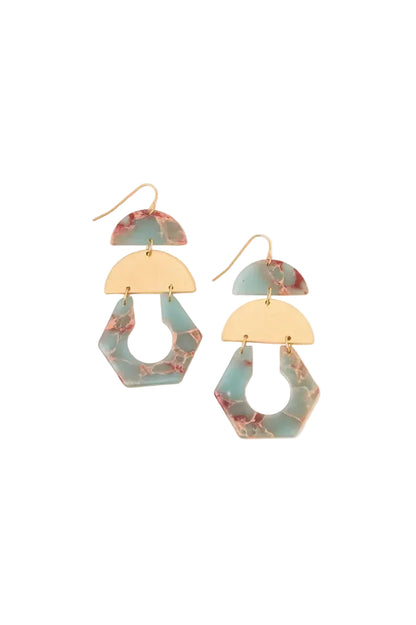 Stone Cutout Earring Aqua Terra