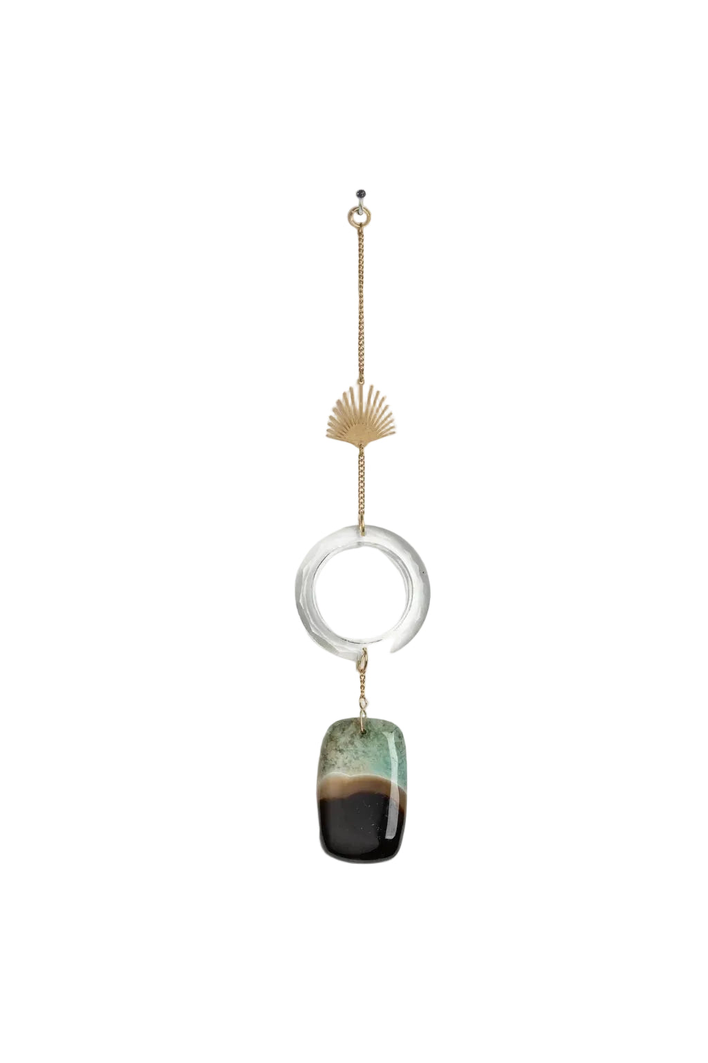 Stone Suncatcher Sun Rays/Black Blue Agate