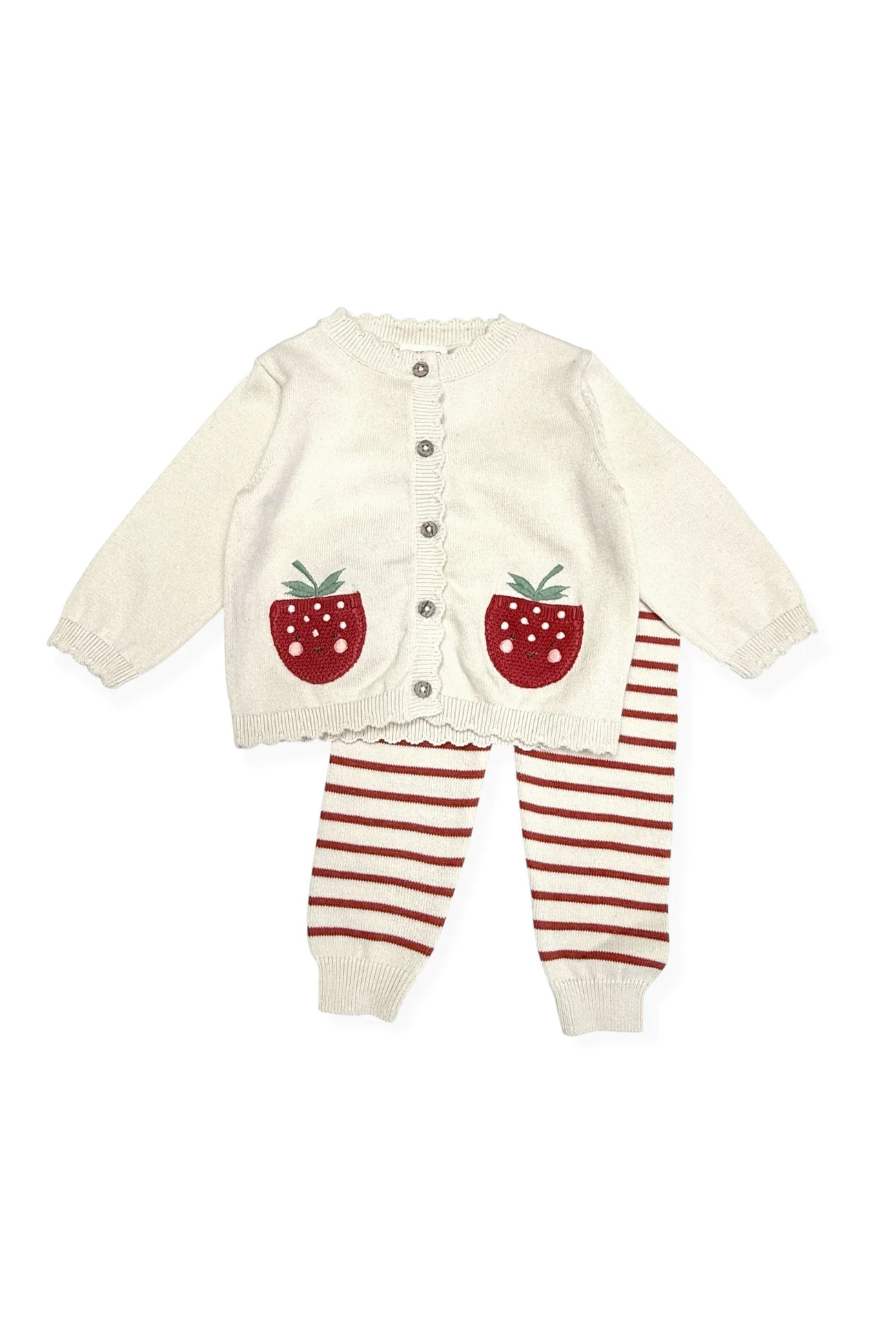 Strawberry Baby Cardigan & Pants Set