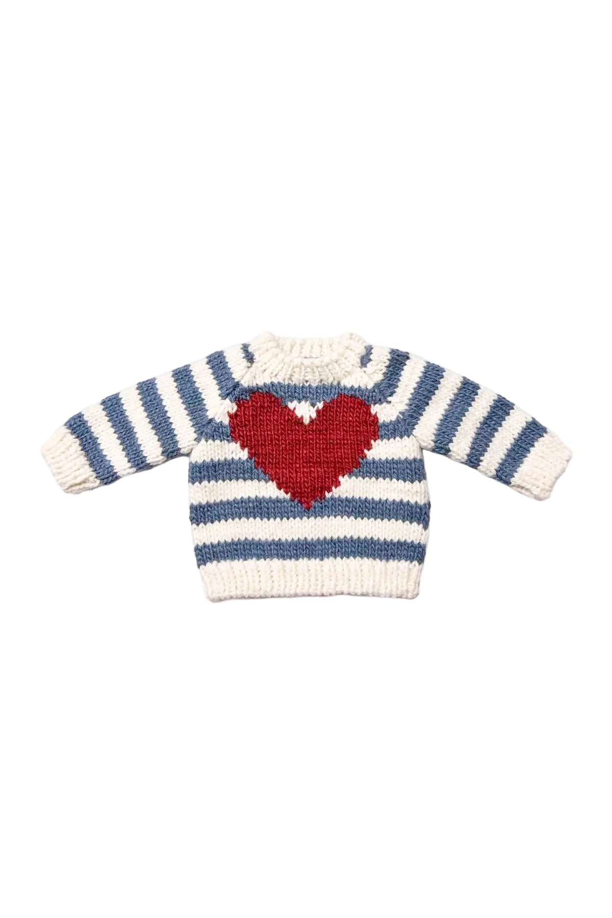 Stripe Big Heart Sweater