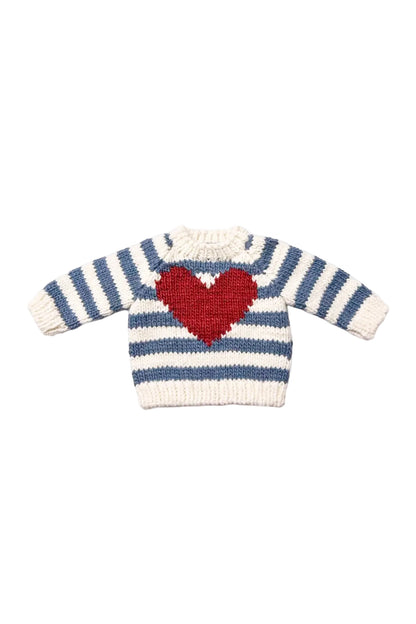 Stripe Big Heart Sweater