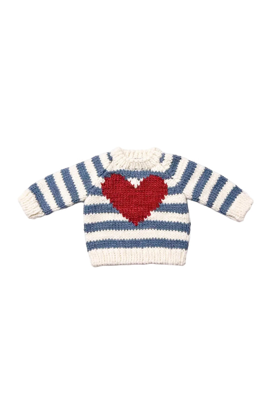 Stripe Big Heart Sweater